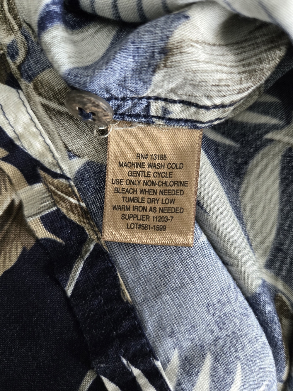 The Foundry Supply Co Men's 4XL Hawaiian Shirt Blue Palm Leaf Tropical Big &Tall - Picture 4 of 5